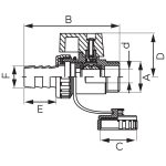 Ferro Kazántöltő-ürítő golyóscsap tömlővéggel és kupakkal, 3/4", K